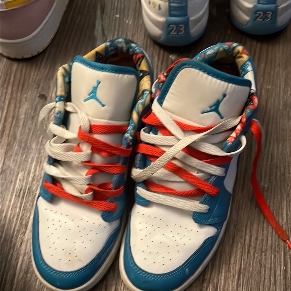 Jordan Blue and White Sneakers Retro Style